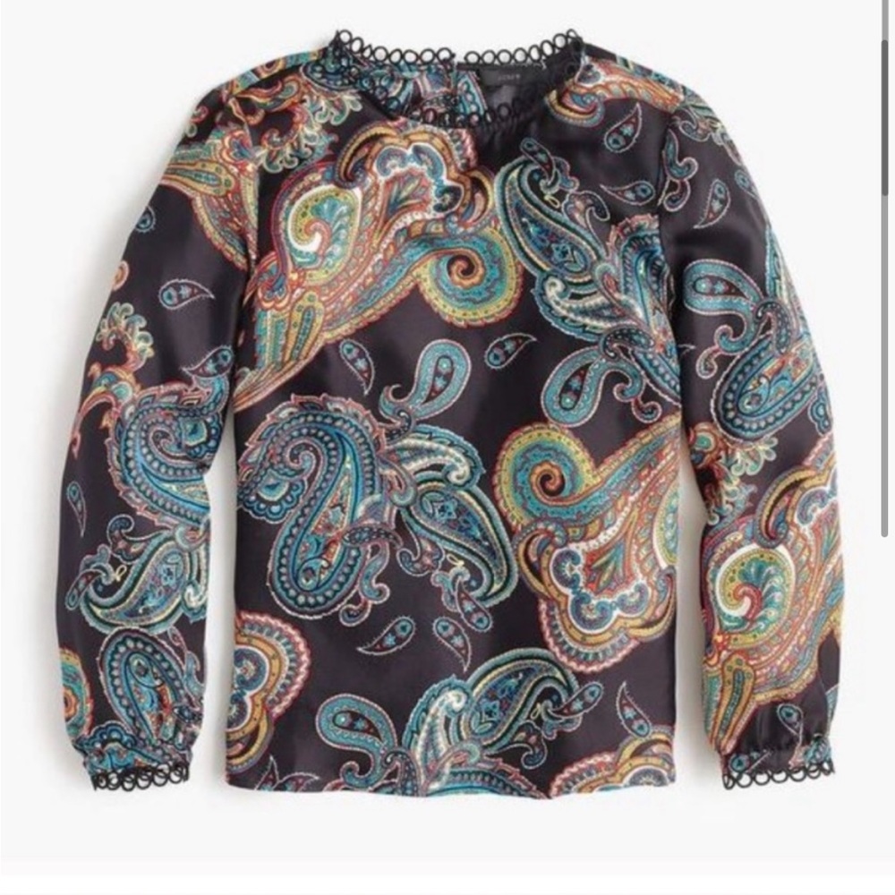 Excellent Condition J.Crew Silk Paisley Top